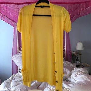 Theory Yellow Cardigan 100% Cashmere